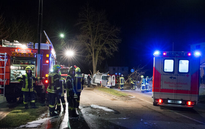 Kleintransporter prallt gegen Baum - Bild 05_18