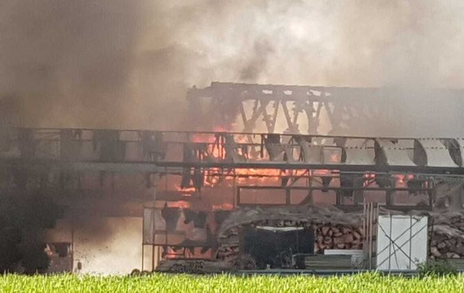 Großbrand in Gärtnerei in Erbstetten_0