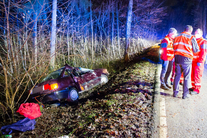 Unfall, Affalterbach - Burgstall, 03.02.2021.
