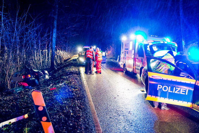 Unfall, Affalterbach - Burgstall, 03.02.2021.