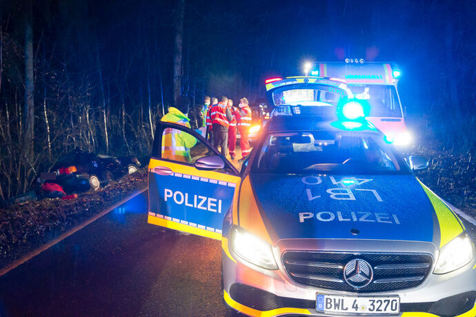 Unfall, Affalterbach - Burgstall, 03.02.2021.
