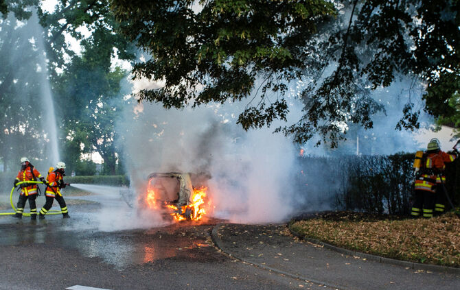 Feuerwehr löscht brennenden Smart - Bild 12_0