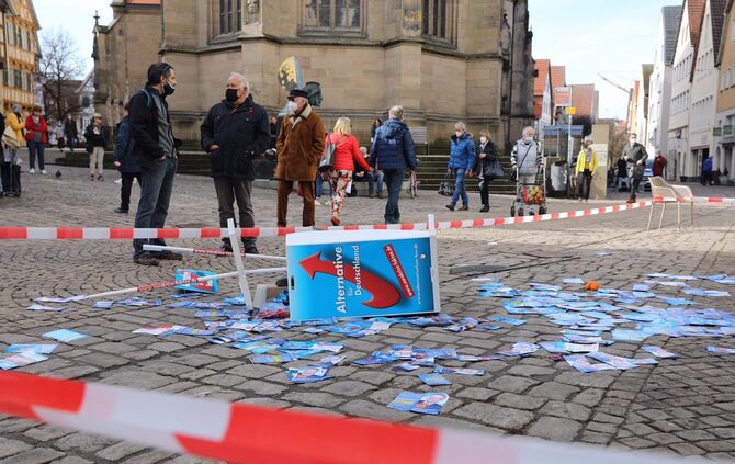 Angriff auf AfD-Wahlkampf Schorndorf