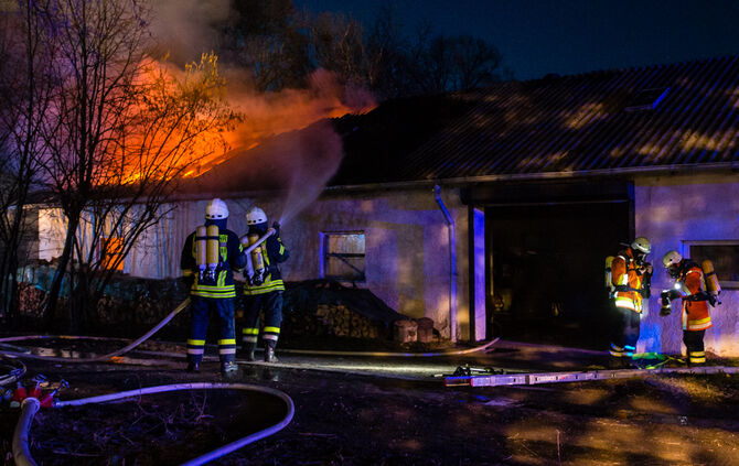 Stallbrand, Obertorhöfe, Kirchberg an der Murr, 21.02.2021