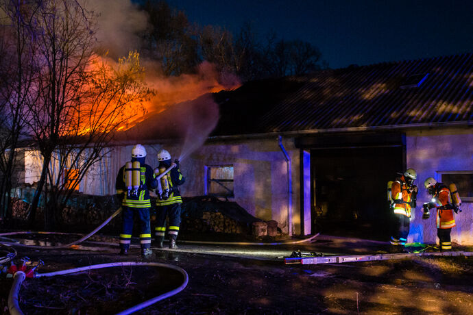 Stallbrand, Obertorhöfe, Kirchberg an der Murr, 21.02.2021