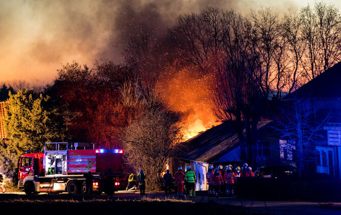 Stallbrand, Obertorhöfe, Kirchberg an der Murr, 21.02.2021