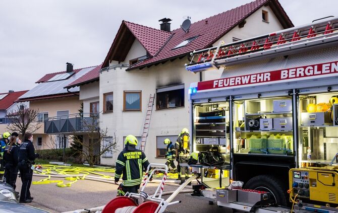 Brand in Büroraum, Korkusstr., Berglen-Öschelbronn, 22.03.2021