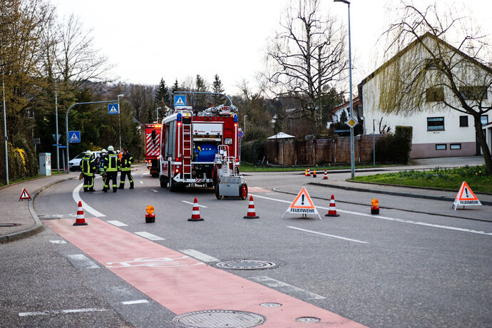 Unfall, Uhlandstr. / Aichenbachstr., Schorndorf, 28.03.2021.