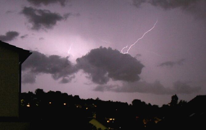 Gewitter über Waiblingen SCHMUCKI in der Nacht vom 21. auf 22 Juni 2012