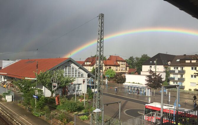 Doppelter Regenbogen über Winnenden-Höfen_0