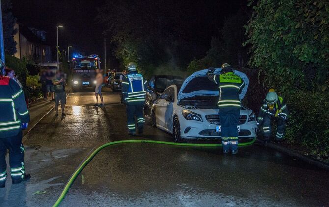 Autos und Hecke brennen im Wohngebiet - Brandstifter Unterwegs?_3