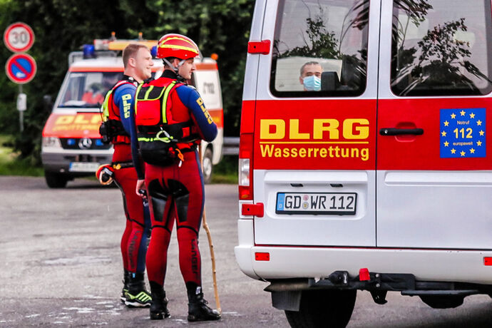 Personensuche im Waldhäuser Badesee, Lorch, 13.06.2021.