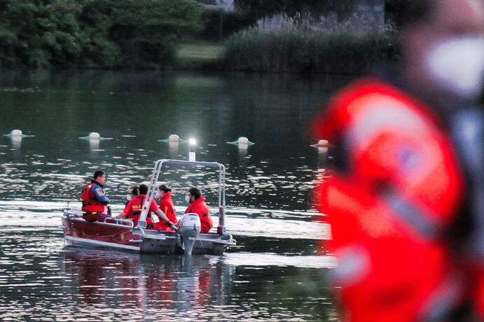 Personensuche im Waldhäuser Badesee, Lorch, 13.06.2021.