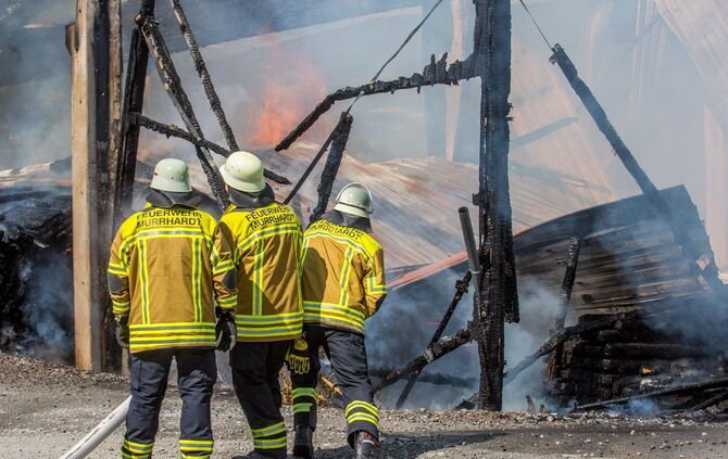 GroÃbrand zerstÃ¶rt Lagerhalle von SÃ¤gewerk - Feuerwehr im GroÃeinsatz_2