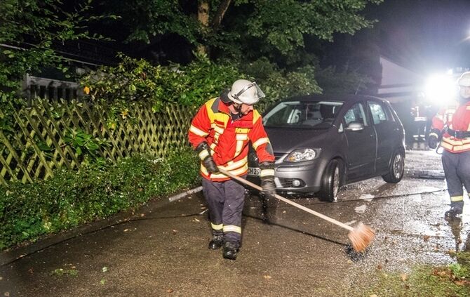 Grosse Tanne stuerzt nach Sturm um - Bltze erhellen den Nachthimmel - Bild 14_2
