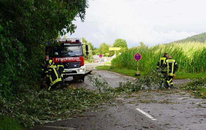 Pluederhausen: mehrere Sturmschaeden im Ort