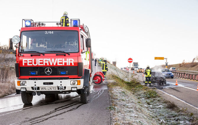 Brennender Pkw auf der B14_3