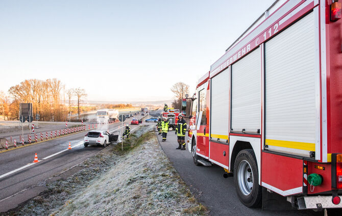 Brennender Pkw auf der B14_12