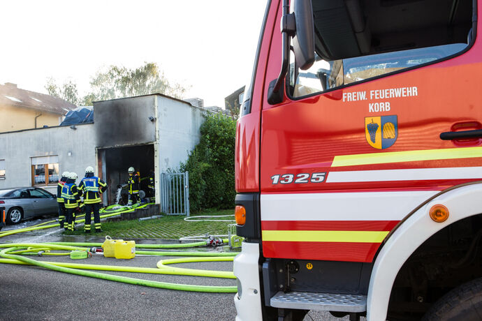 Autobrand, Dieselstr., Korb, 25.08.2021.