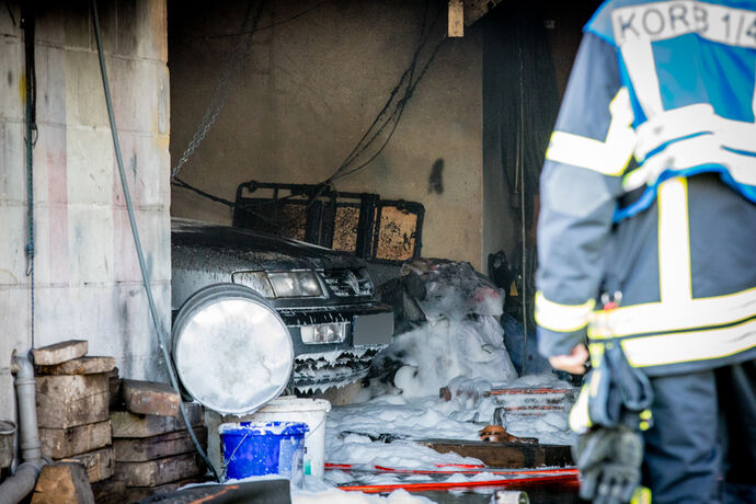 Autobrand, Dieselstr., Korb, 25.08.2021.