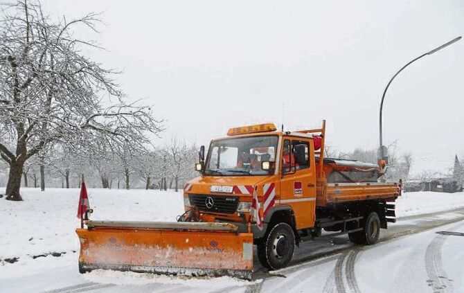 schorndorf Winterdienst durch die Zentralen Dienste, das ich für eine Extrageschichte über den geänderten Räum- und Streudienst