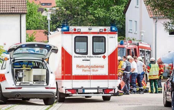 Paketbote von eigenem Fahrzeug ueberrollt, Schwaikheim, Rems-Murr-Kreis, Ba.-Wue., 01.07.2016.