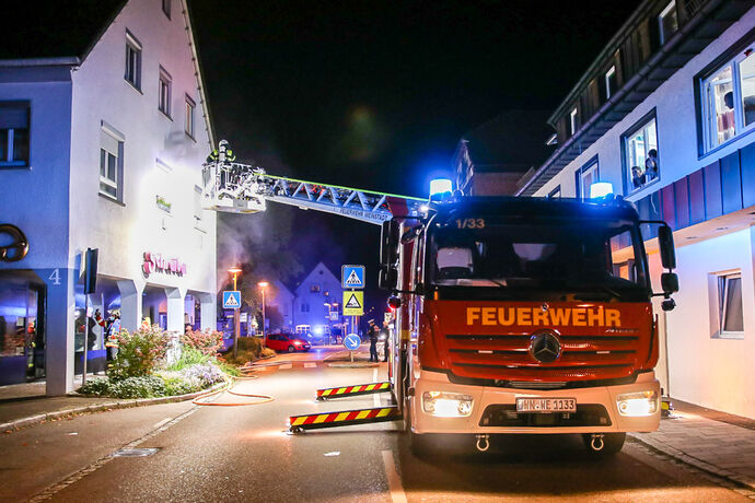 Brand in Bäckerei, Reinhold-Maier-Str, Remshalden-Grunbach, 07.10.2021.