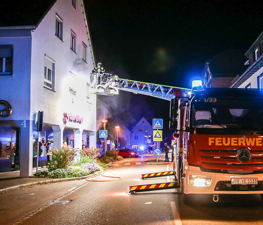 Brand in Bäckerei, Reinhold-Maier-Str, Remshalden-Grunbach, 07.10.2021.