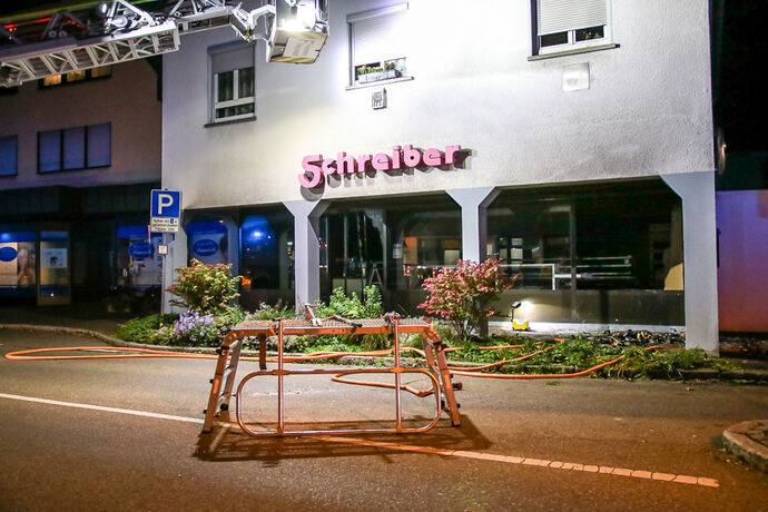 Brand in Bäckerei, Reinhold-Maier-Str, Remshalden-Grunbach, 07.10.2021.