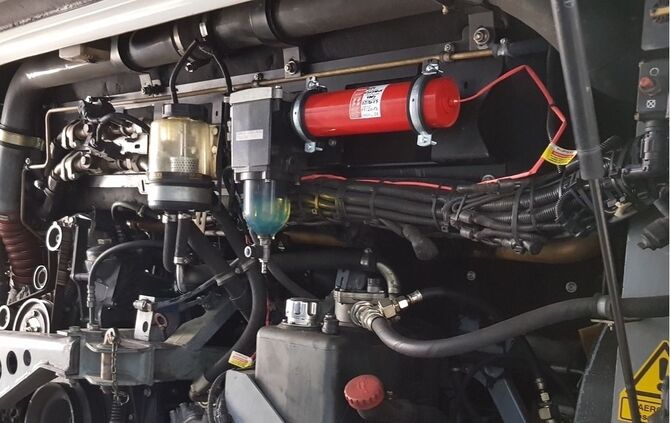 Löschkapsel in Dieselbus