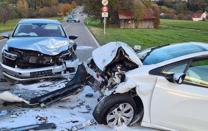 Frontalzusammenstoß in Welzheim-Eselshalden