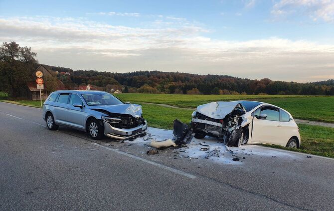 Frontalcrash bei Welzheim - 2 schwer verletzte