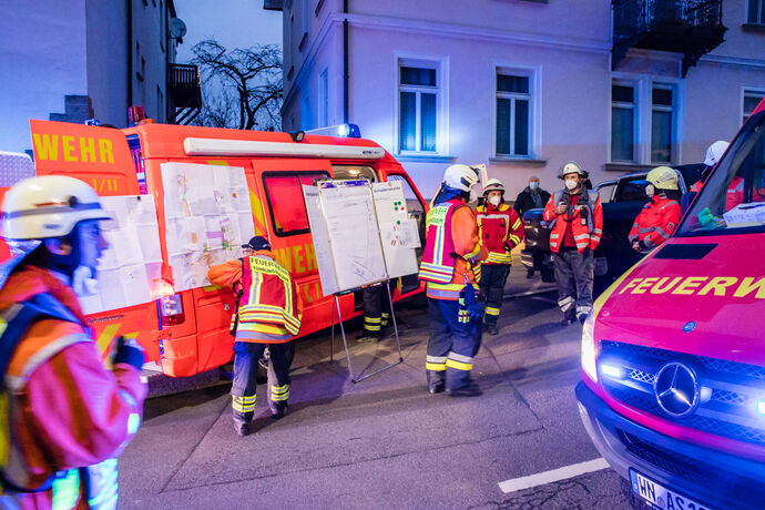 Dachstuhlbrand, Kronenhöfe, Eduard-Breuninger-Str., Backnang, 25.11.2021.