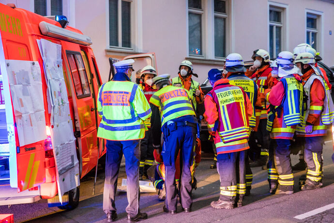 Dachstuhlbrand, Kronenhöfe, Eduard-Breuninger-Str., Backnang, 25.11.2021.