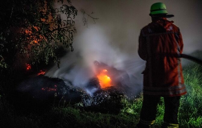 Strohbrand am Waldrand sorgt fuer starke Rauchentwicklung - Bild 18_13