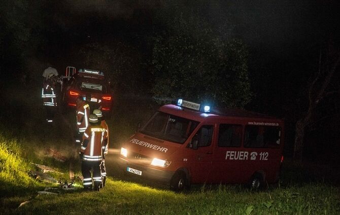 Strohbrand am Waldrand sorgt fuer starke Rauchentwicklung - Bild 12_16