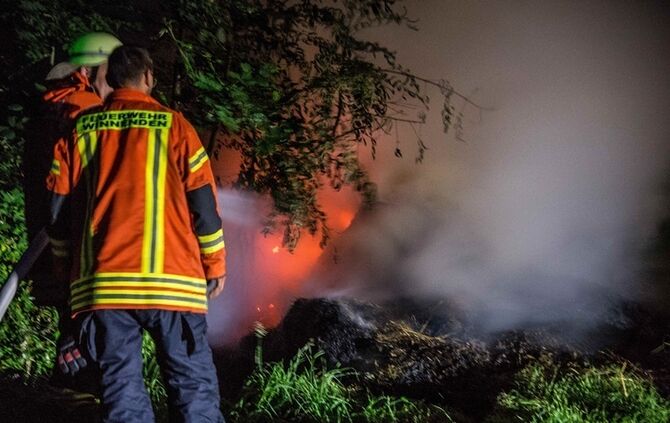 Strohbrand am Waldrand sorgt fuer starke Rauchentwicklung - Bild 21_19