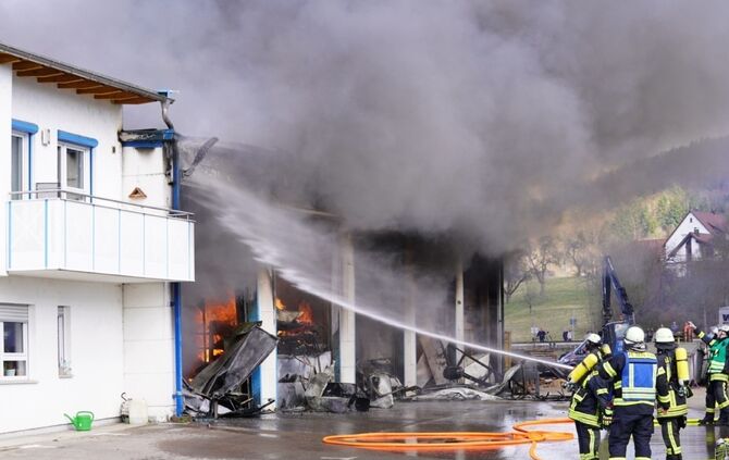 Brand Miedelsbach Schorndorf-Miedelsbach Feuer Rauchsäule