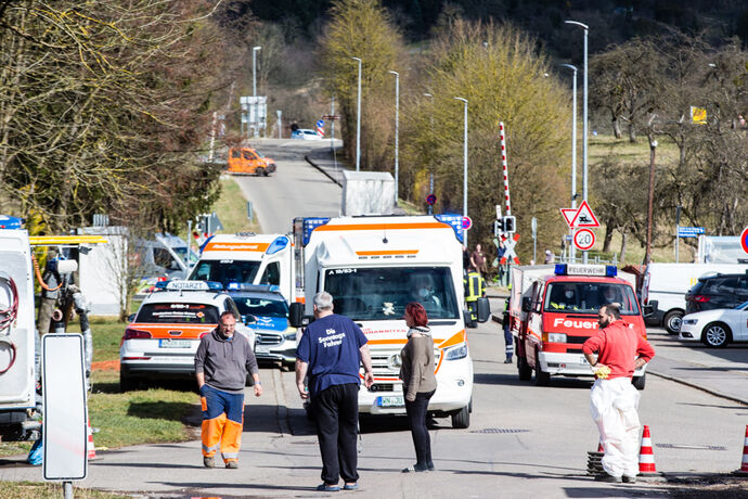 Brand einer Automatendreherei, Industriestr., Schorndorf-Miedelsbach, 14.03.2022.