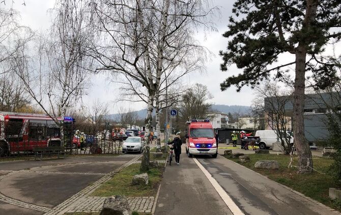 Feuerwehreinsatz an der Zeppelinschule in Fellbach