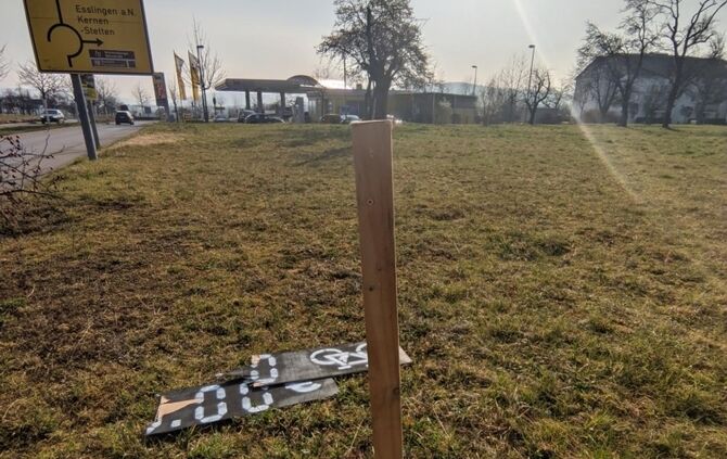 Fahrradschild in Kernen