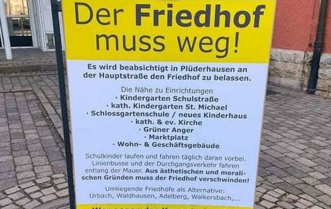 Provokantes Plakat Plüderhausen