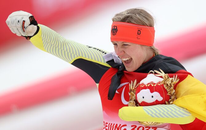 (SP)CHINA-BEIJING-WINTER PARALYMPICS-ALPINE SKIING-WOMEN'S GIANT SLALOM-STANDING (CN)