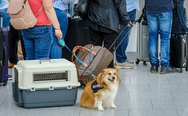 Hund am Flughafen