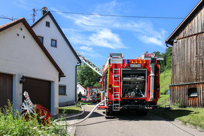 Brand, Neue Str., Welzheim-Eselshalden, 15.06.2022.