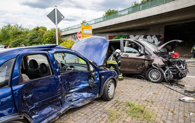 Unfall, Westumfahrung, Waiblingen, 09.07.2022.