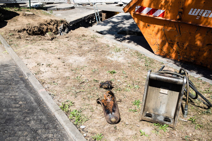 Phosphorbombe, Esslinger Str., Fellbach, 19.07.2022.