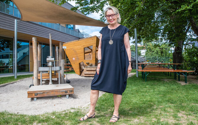 Heide Schörnig-Linder, Leiterin Kinderhaus Pezzettino, Kernen-Rommelshausen, 09.07.2022.