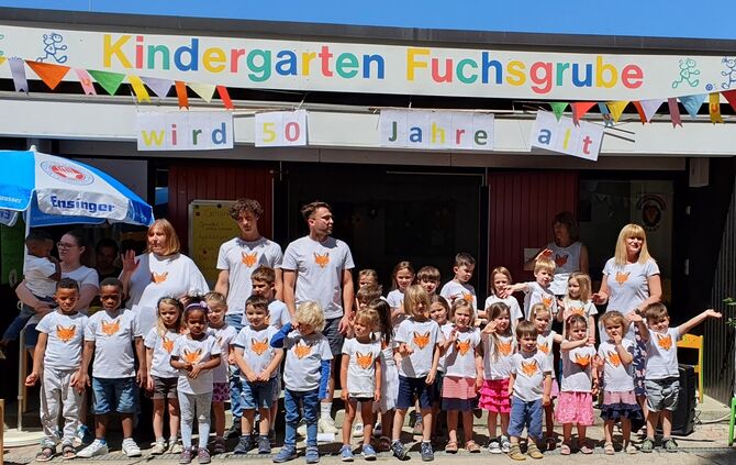 Fröhliche Füchse: Kindergarten Fuchsgrube in Waiblingen feiert 50