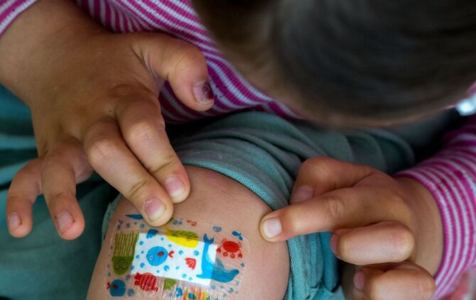 Lerneffekt durch Schramme am Knie.